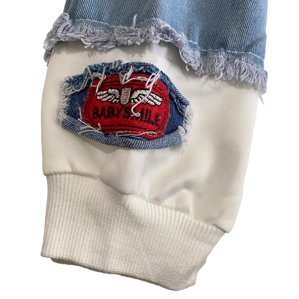 Source Unknown Blue Jean Jacket with Black Spider… - image 8